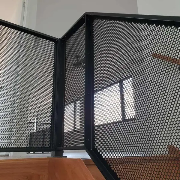 The same stair. Plain panels keep the room light.