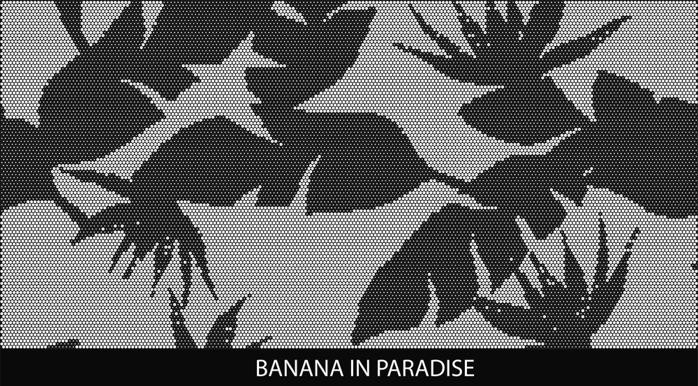 Banana in Paradise perforated pool fencing design pattern by Pool Perf