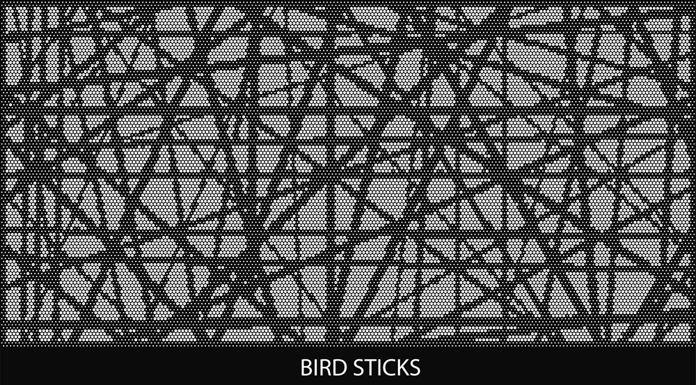 Bird Sticks perforated pool fencing design pattern by Pool Perf