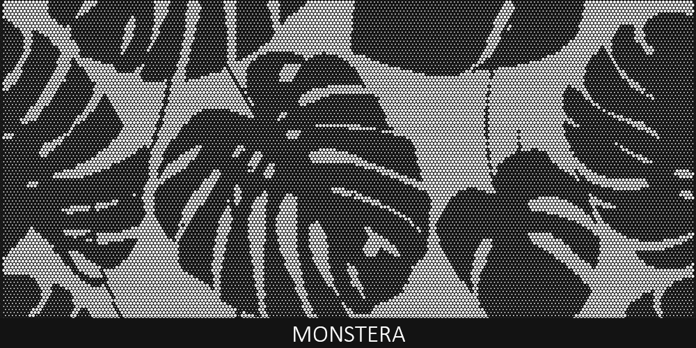 Monstera perforated pool fencing design pattern by Pool Perf