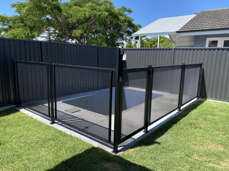 Genuine Pool Perf textured powder-coated perforated pool fencing