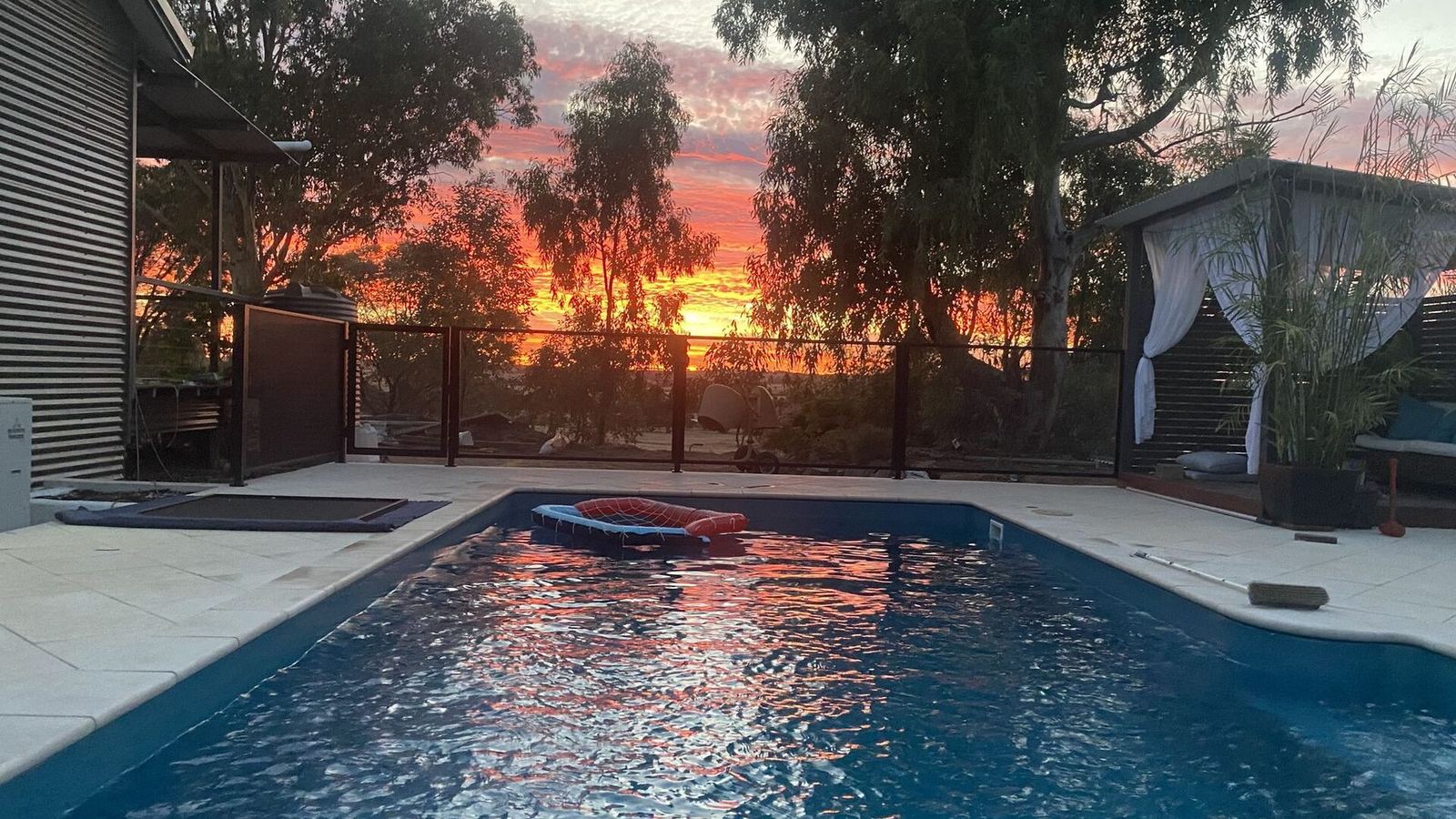 Pool Perf pool fencing at sunset, Western Australia