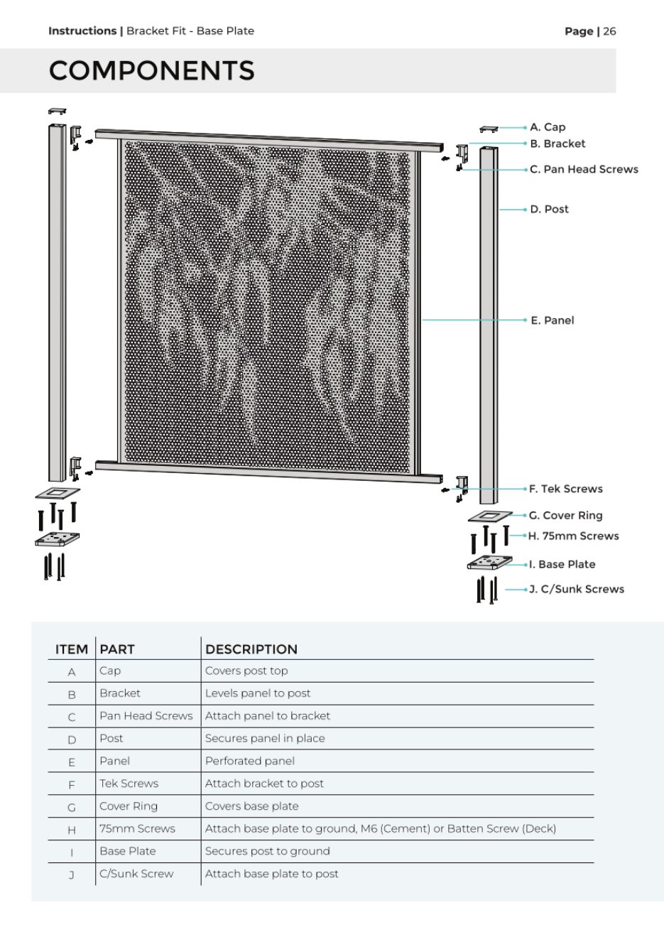 Bracket Fit – Base Plate Post installation manual, page 1