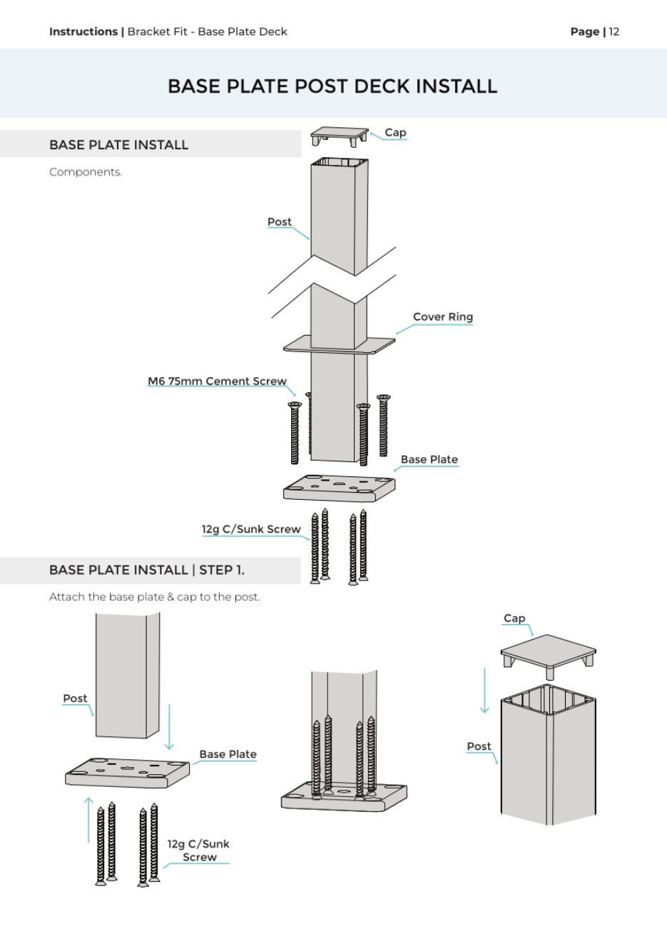 Bracket Fit – Base Plate Post installation manual, page 5