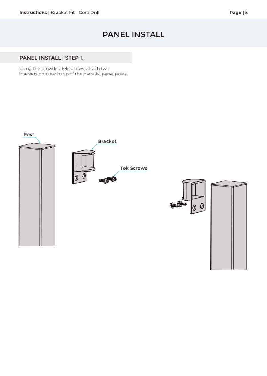 Bracket Fit – Core Drill Post installation manual, page 5