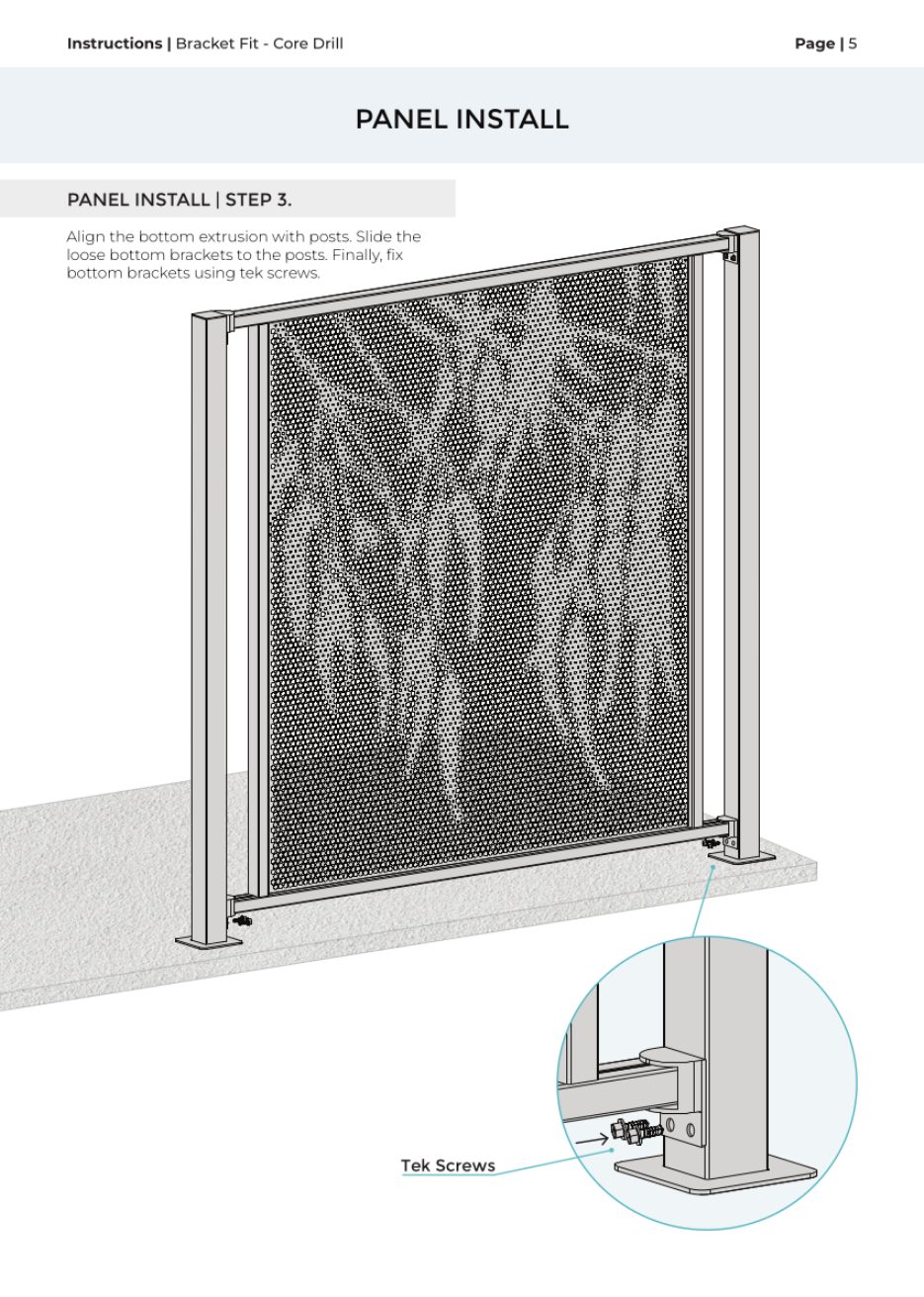 Bracket Fit – Core Drill Post installation manual, page 7