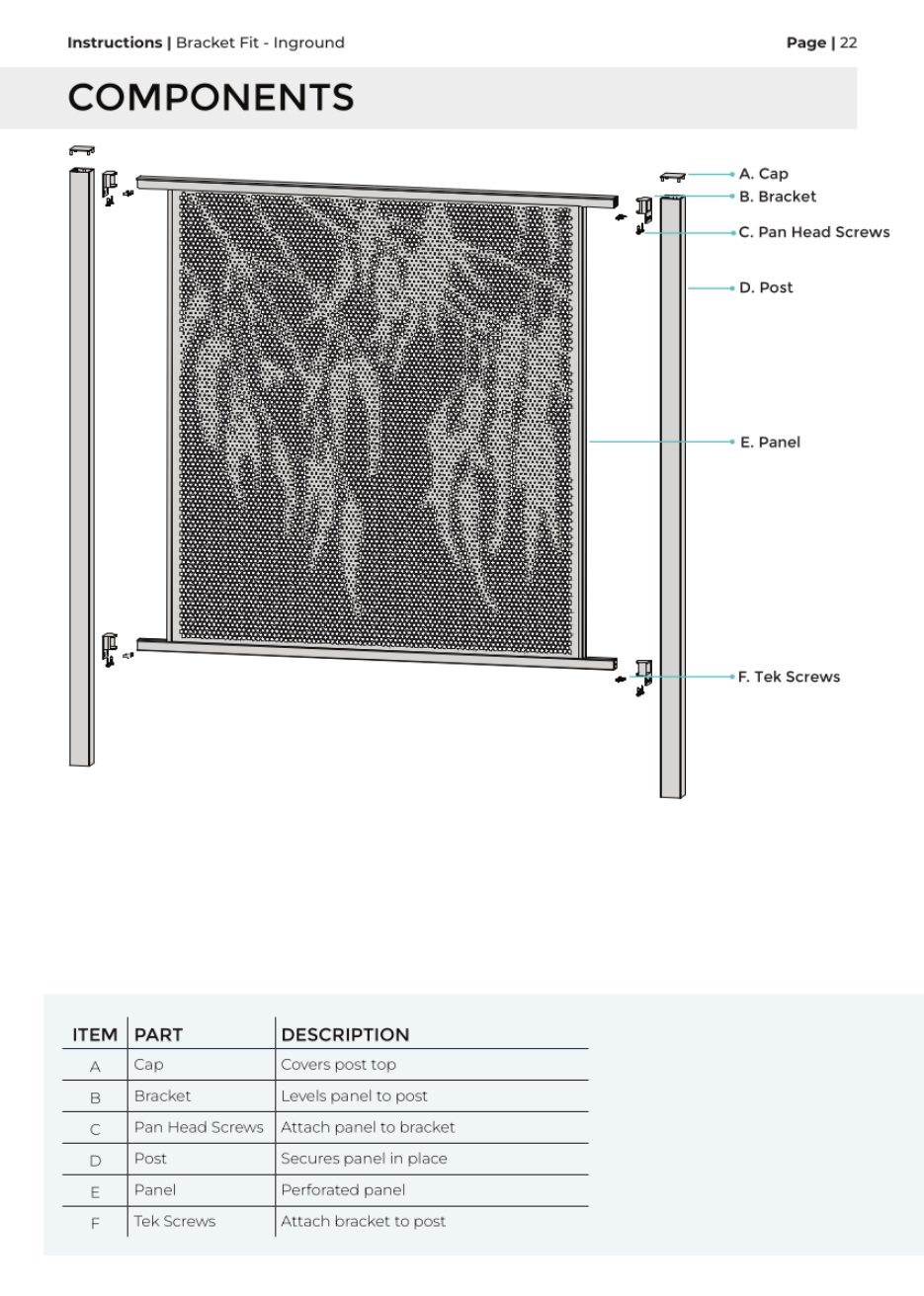 Bracket Fit – Inground Post installation manual, page 1