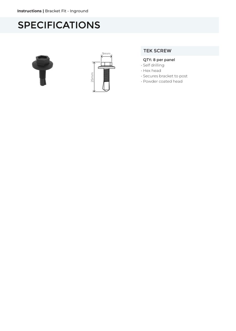 Bracket Fit – Inground Post installation manual, page 3