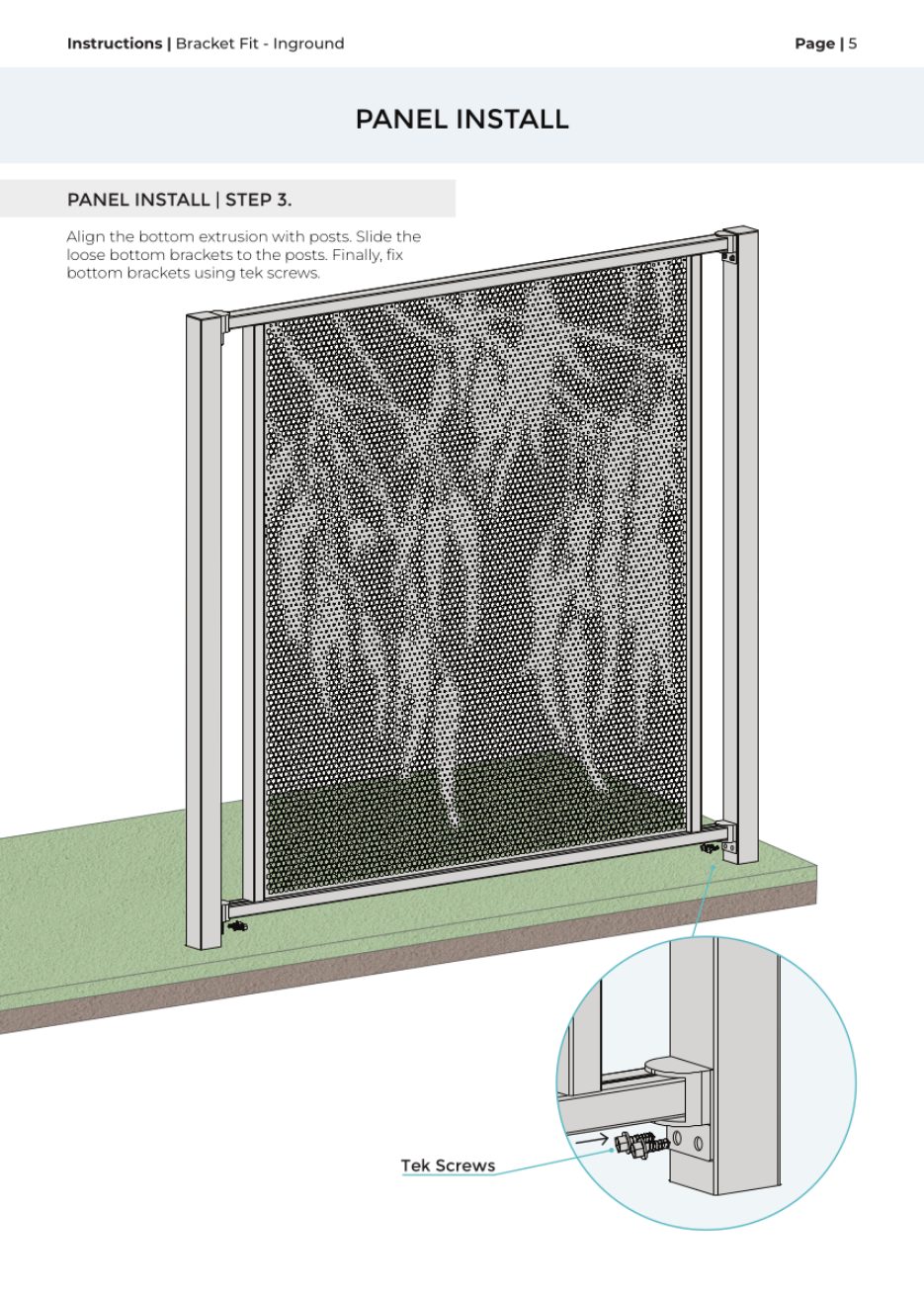 Bracket Fit – Inground Post installation manual, page 7