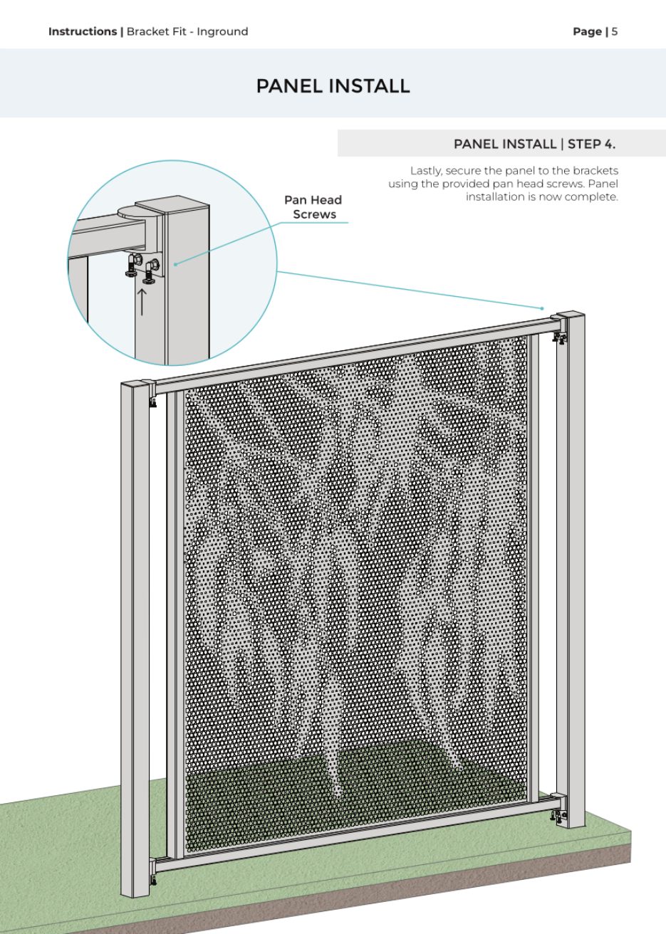 Bracket Fit – Inground Post installation manual, page 8
