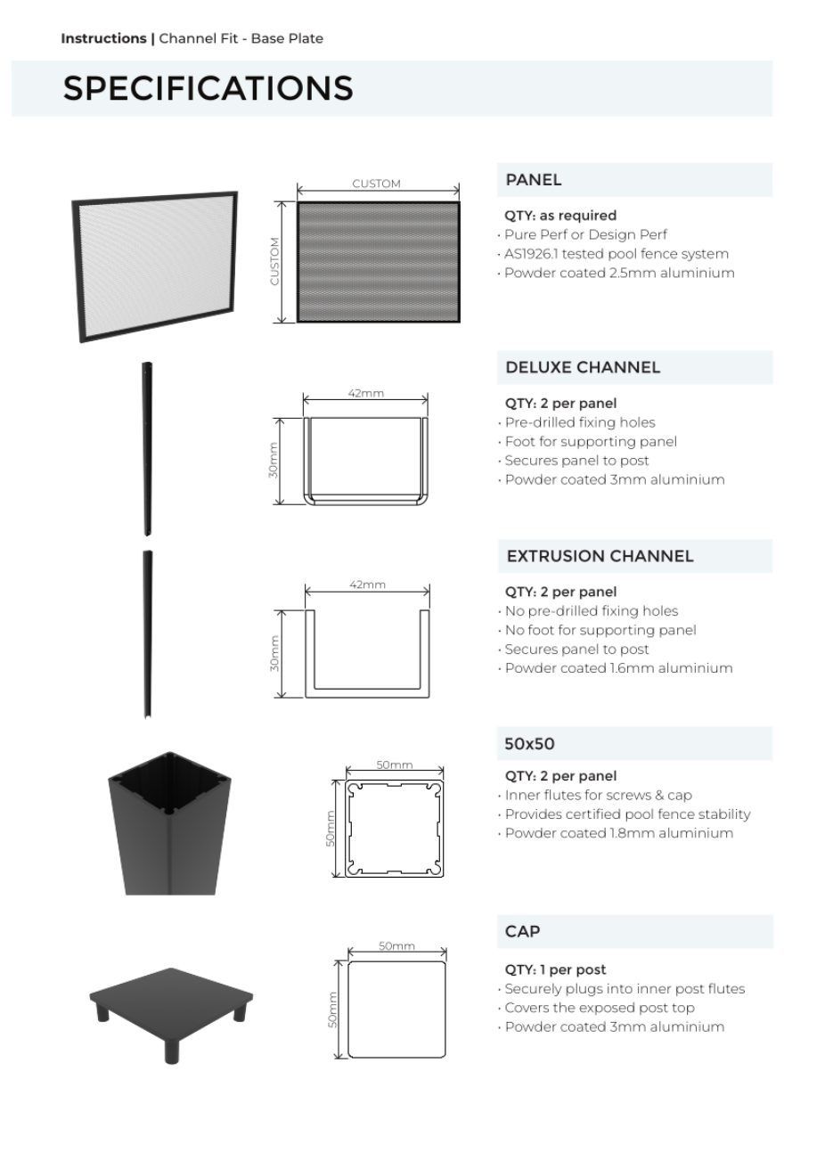 Channel Fit – Base Plate Post installation manual, page 2