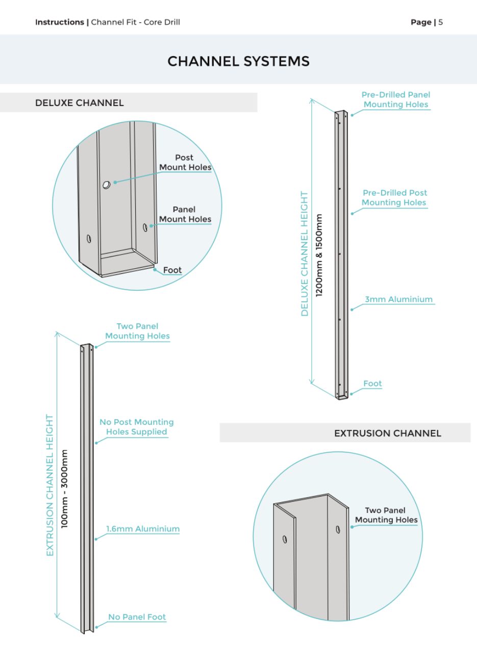 Channel Fit – Core Drill Post installation manual, page 5