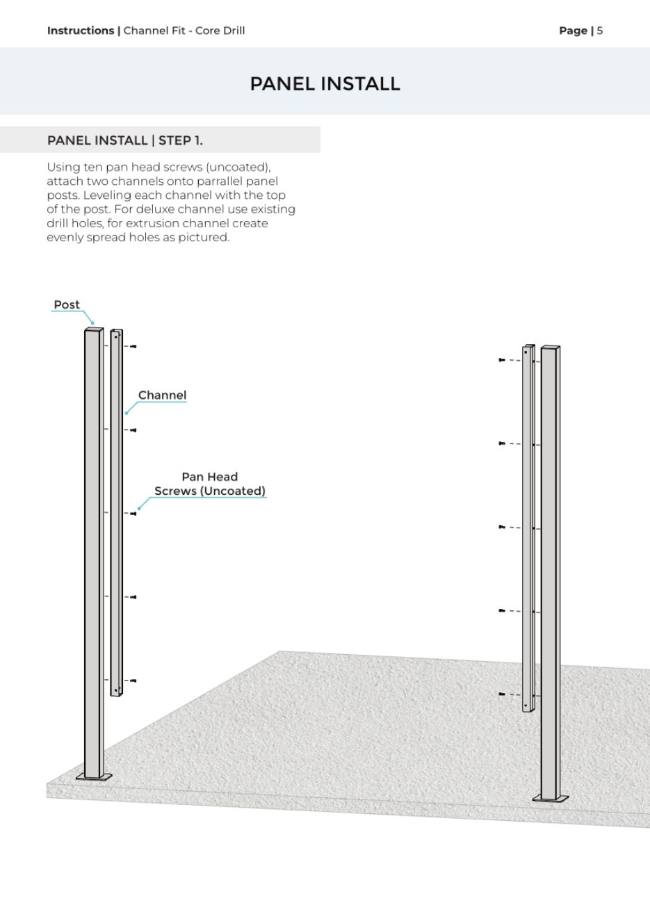 Channel Fit – Core Drill Post installation manual, page 6