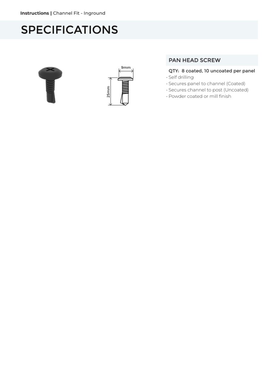 Channel Fit – Inground Post installation manual, page 3