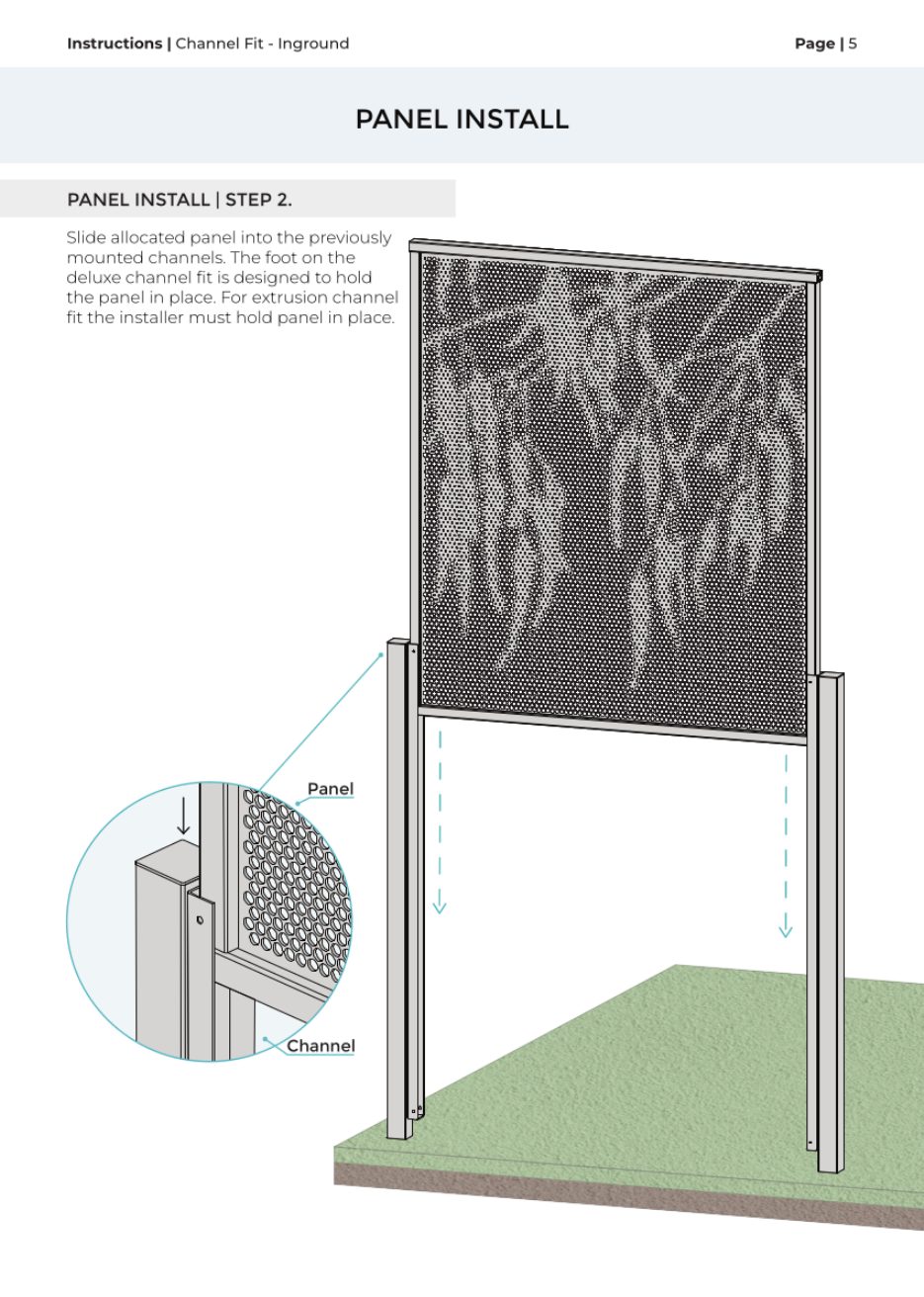 Channel Fit – Inground Post installation manual, page 7