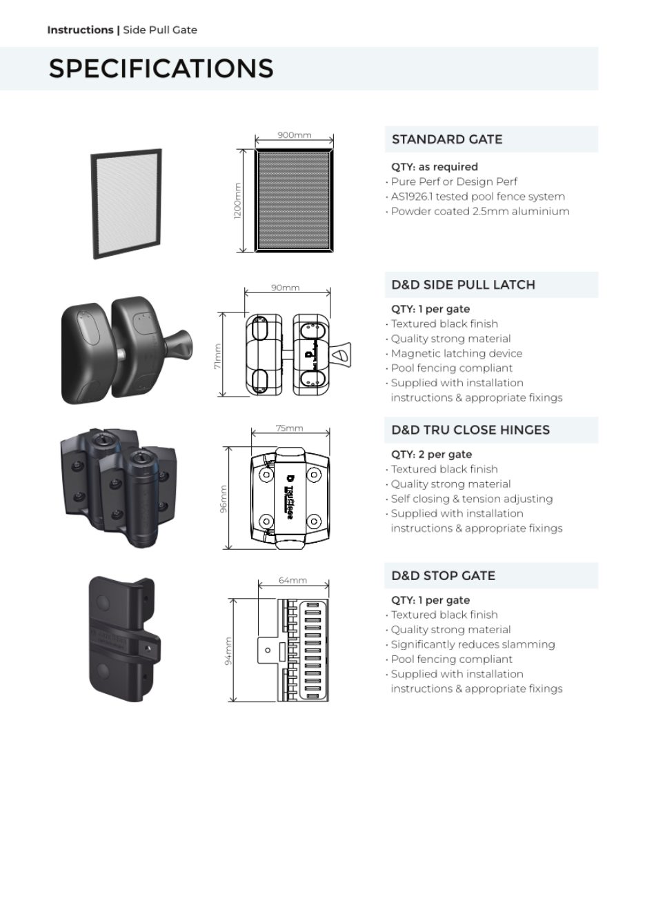 Side Pull Gate installation manual, page 2